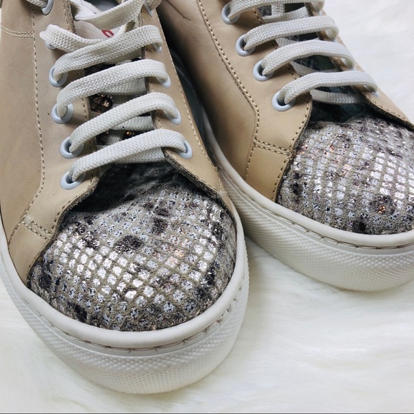 Piampiani Italy Cream Sneakers Size 6 Studded - Picture 8 of 8